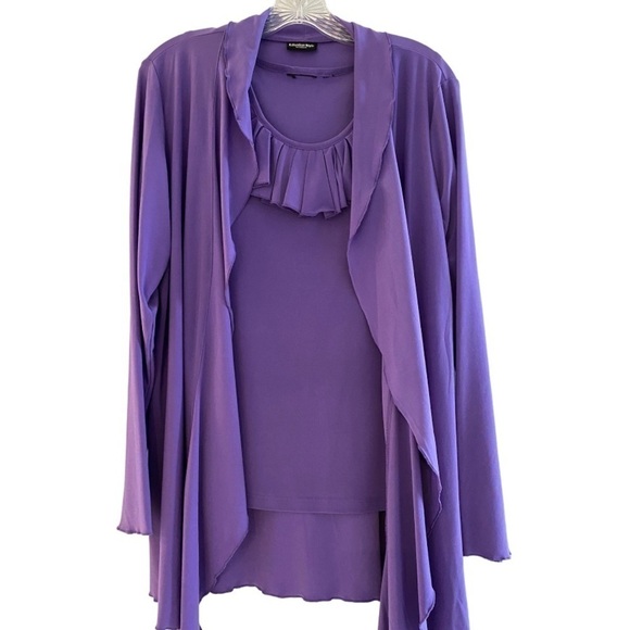 2 piece sweater set by Effortless Style by Citiknits. Gorgeous dusty purple. Med - Picture 1 of 9